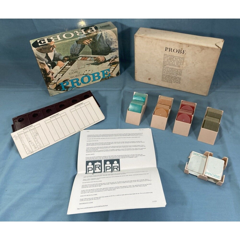 Probe: Game of Words (1964, Parker Brothers) Vintage Strategy Card Board Game